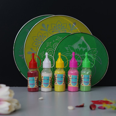 eCraftIndia Pack of 9 Rangoli Powder(Multicolor)