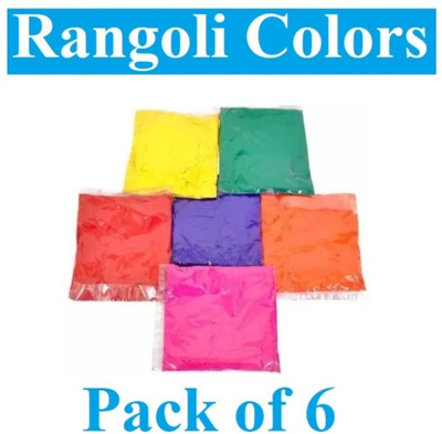 Sauran Pack of 6 Rangoli Powder(Multicolor)