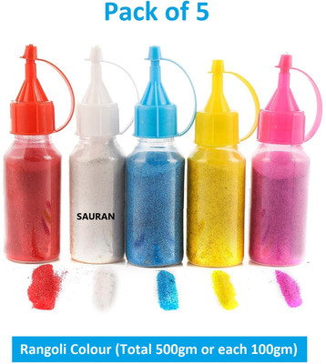 Sauran Pack of 5 Rangoli Powder(Multicolor)