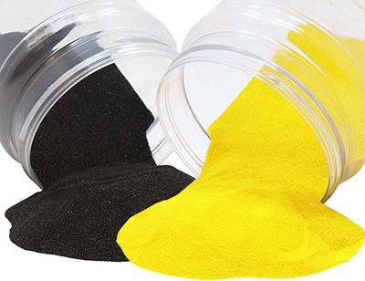 Sanskar Pack of 4 Rangoli Powder(Black, Yellow)