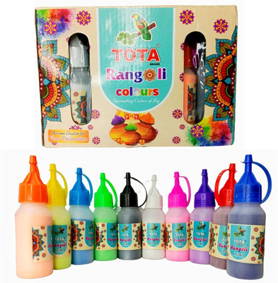 CottonTee Pack of 10 Rangoli Powder(Multicolor)