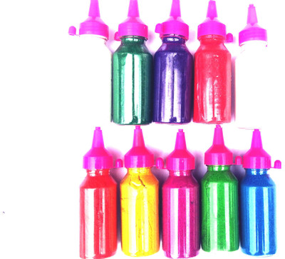 LOOPMONI Pack of 10 Rangoli Powder(Multicolor)