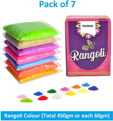 Sauran Pack of 7 Rangoli Powder(Multicolor)