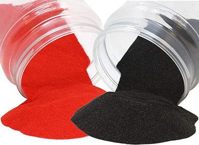 BRIGHT BLOOM Pack of 2 Rangoli Powder(Red, Black)