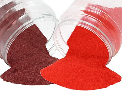 BRIGHT BLOOM Pack of 2 Rangoli Powder(Brown, Red)