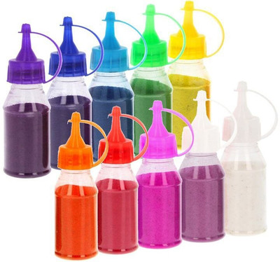 Karan traders Pack of 10 Rangoli Powder(Multicolor)