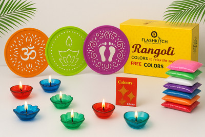 FLASHKITCH Pack of 20 Rangoli Powder(Multicolor)