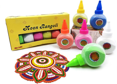 CraftVatika Pack of 6 Rangoli Powder(Multicolor)