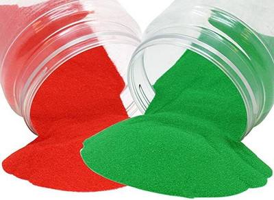 BRIGHT BLOOM Pack of 2 Rangoli Powder(Red, Green)