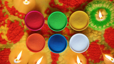 BRIGHT BLOOM Pack of 6 Rangoli Powder(Multicolor)