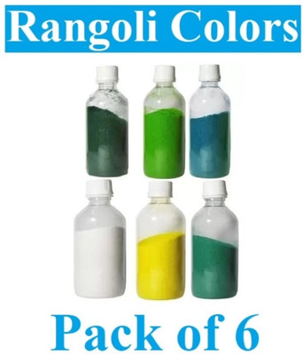 Sauran Pack of 6 Rangoli Powder(Multicolor)