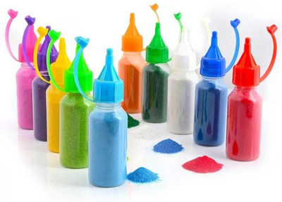 IvoryBlossom Pack of 10 Rangoli Powder(Multicolor)
