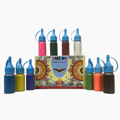 calzino Pack of 10 Rangoli Powder(Multicolor)