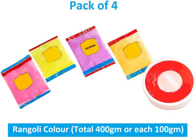 Sauran Pack of 4 Rangoli Powder(Multicolor)