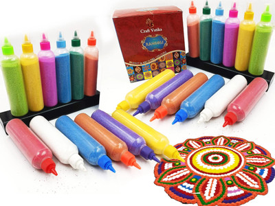 CraftVatika Pack of 24 Rangoli Powder(Multicolor)