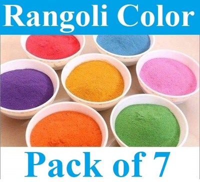Sauran Pack of 7 Rangoli Powder(Multicolor)
