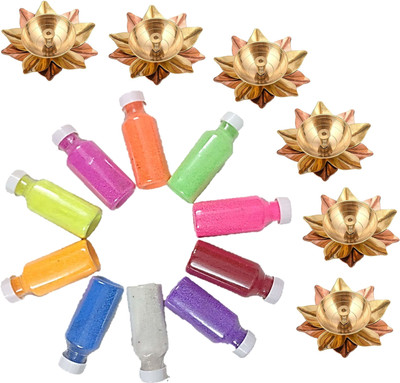 Grah deKora Pack of 16 Rangoli Powder(Multicolor)