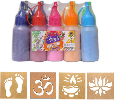 CottonTee Pack of 5 Rangoli Powder(Multicolor)