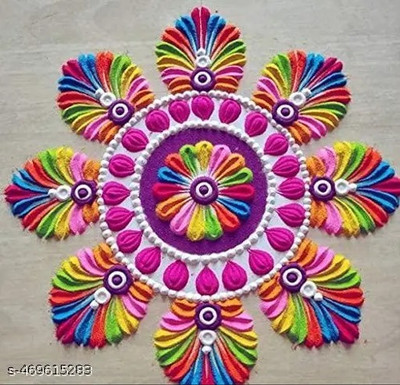 KHUSHA CREATION Pack of 5 Rangoli Powder(Multicolor)