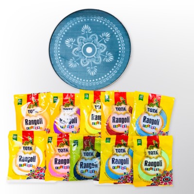 Walton Pack of 10 Rangoli Powder(Multicolor)