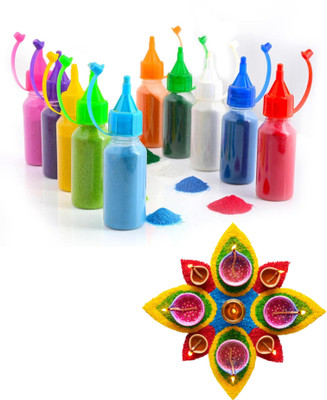 PMoon Pack of 10 Rangoli Powder(Multicolor)