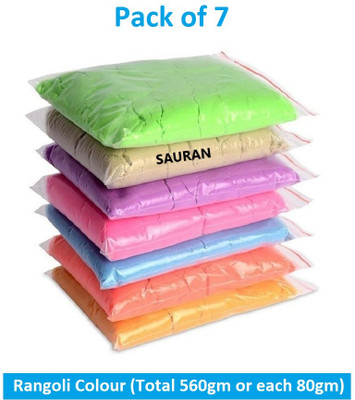 Sauran Pack of 7 Rangoli Powder(Multicolor)