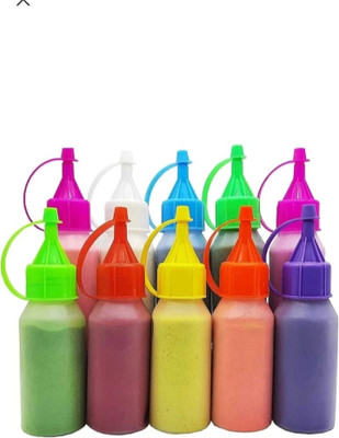 Sakati Pack of 10 Rangoli Powder(Multicolor)