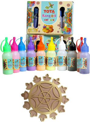 CottonTee Pack of 10 Rangoli Powder(Multicolor)