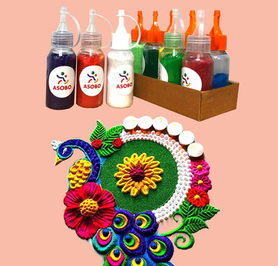 CPYFASHION Pack of 10 Rangoli Powder(Multicolor)
