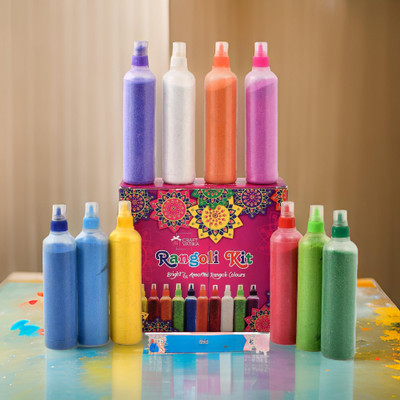 CraftVatika Pack of 10 Rangoli Powder(Multicolor)