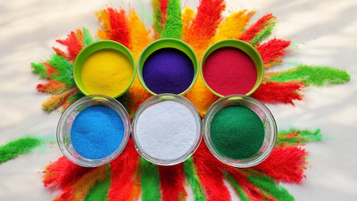BRIGHT BLOOM Pack of 6 Rangoli Powder(Multicolor)