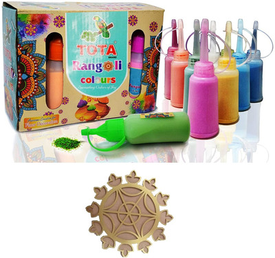 CottonTee Pack of 10 Rangoli Powder(Multicolor)