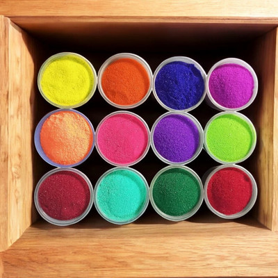 oramsa Pack of 12 Rangoli Powder(Multicolor)