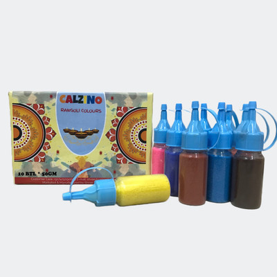 calzino Pack of 10 Rangoli Powder(Multicolor)