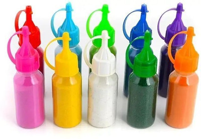 Gulabi Naksh Pack of 10 Rangoli Powder(Multicolor)