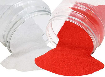 BRIGHT BLOOM Pack of 2 Rangoli Powder(White, Red)