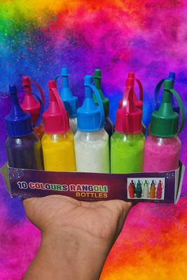 shri raam traders Pack of 10 Rangoli Powder(Multicolor)