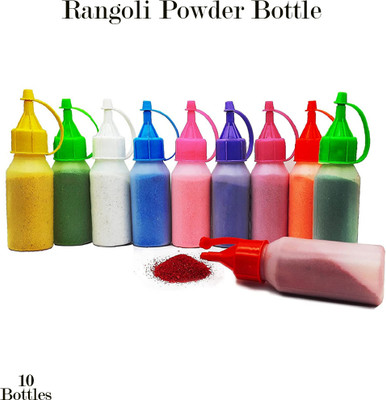 Baba Kraft Moment Pack of 10 Rangoli Powder(Multicolor)