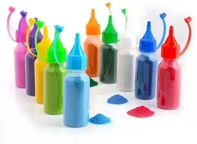 Gulabi Naksh Pack of 10 Rangoli Powder(Multicolor)