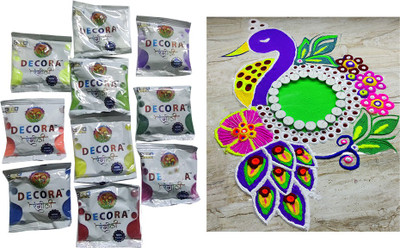 Dhinchak Pack of 10 Rangoli Powder(Multicolor)