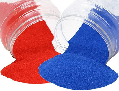 BRIGHT BLOOM Pack of 2 Rangoli Powder(Red, Blue)