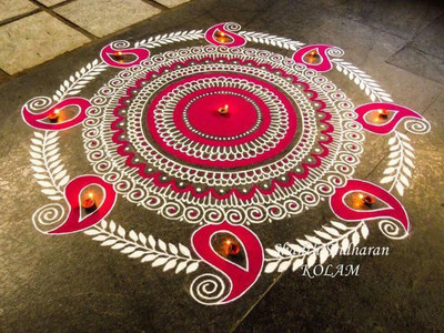 KHUSHA CREATION Pack of 5 Rangoli Powder(Multicolor)