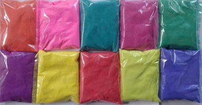 Raga Plus Pack of 10 Rangoli Powder(Multicolor)
