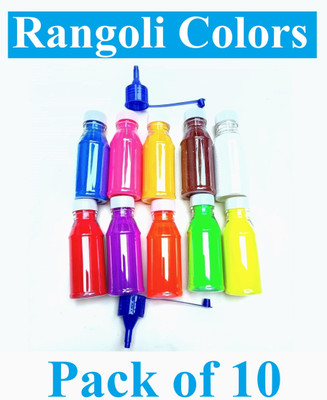 Sauran Pack of 10 Rangoli Powder(Multicolor)
