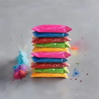 Gulabi Naksh Pack of 10 Rangoli Powder(Multicolor)