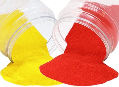 BRIGHT BLOOM Pack of 2 Rangoli Powder(Yellow, Red)