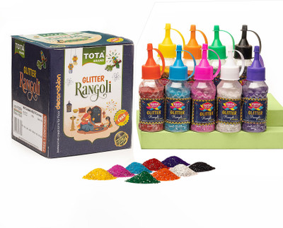 TOTA Pack of 9 Rangoli Powder(Multicolor)