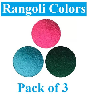 Sauran Pack of 3 Rangoli Powder(Multicolor)