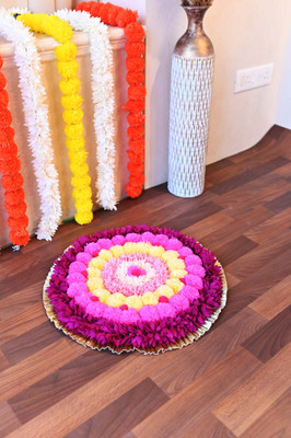 Wrapping Momentz Aarohi - Circle Shaped Artificial Rangoli |20x20 inch| Multicolor Festive Décor Rangoli Stencil