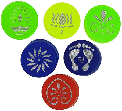 oramsa Combo of 6 Different Design Draw Rangoli Making Stamp for Colourful Design Rangoli Stencil